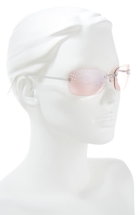 Shop Bp. Crystal Embellished 62mm Rimless Mirrored Rectangular Sunglasses In Silver