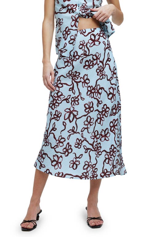 Madewell The Layton Floral Midi Slip Skirt Gentle Wind at Nordstrom,