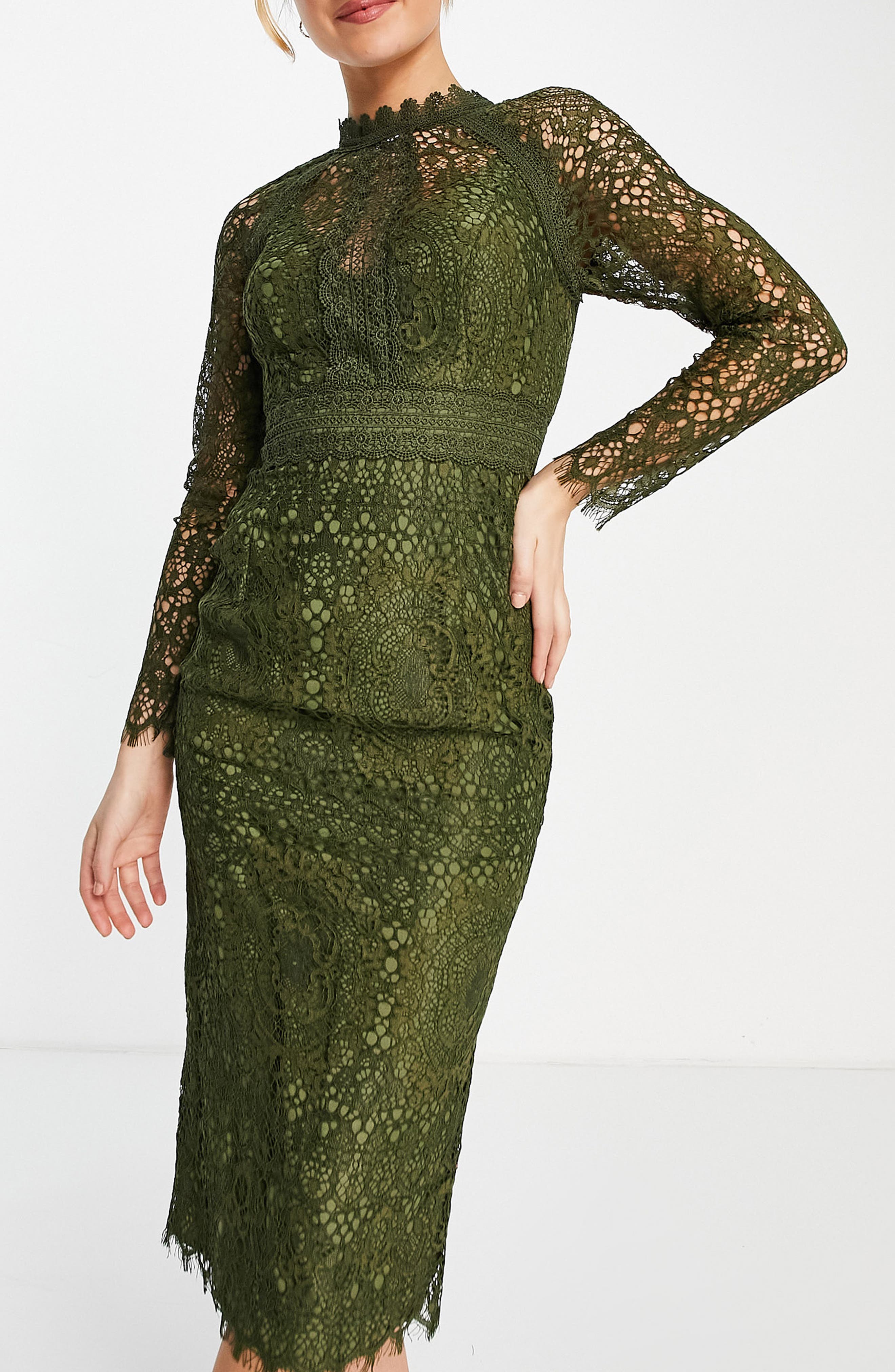 Lace Long Sleeve Pencil Dress | Nordstrom