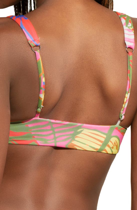 Maaji Palmery Donna Reversible Bikini Top In Yellow Multi