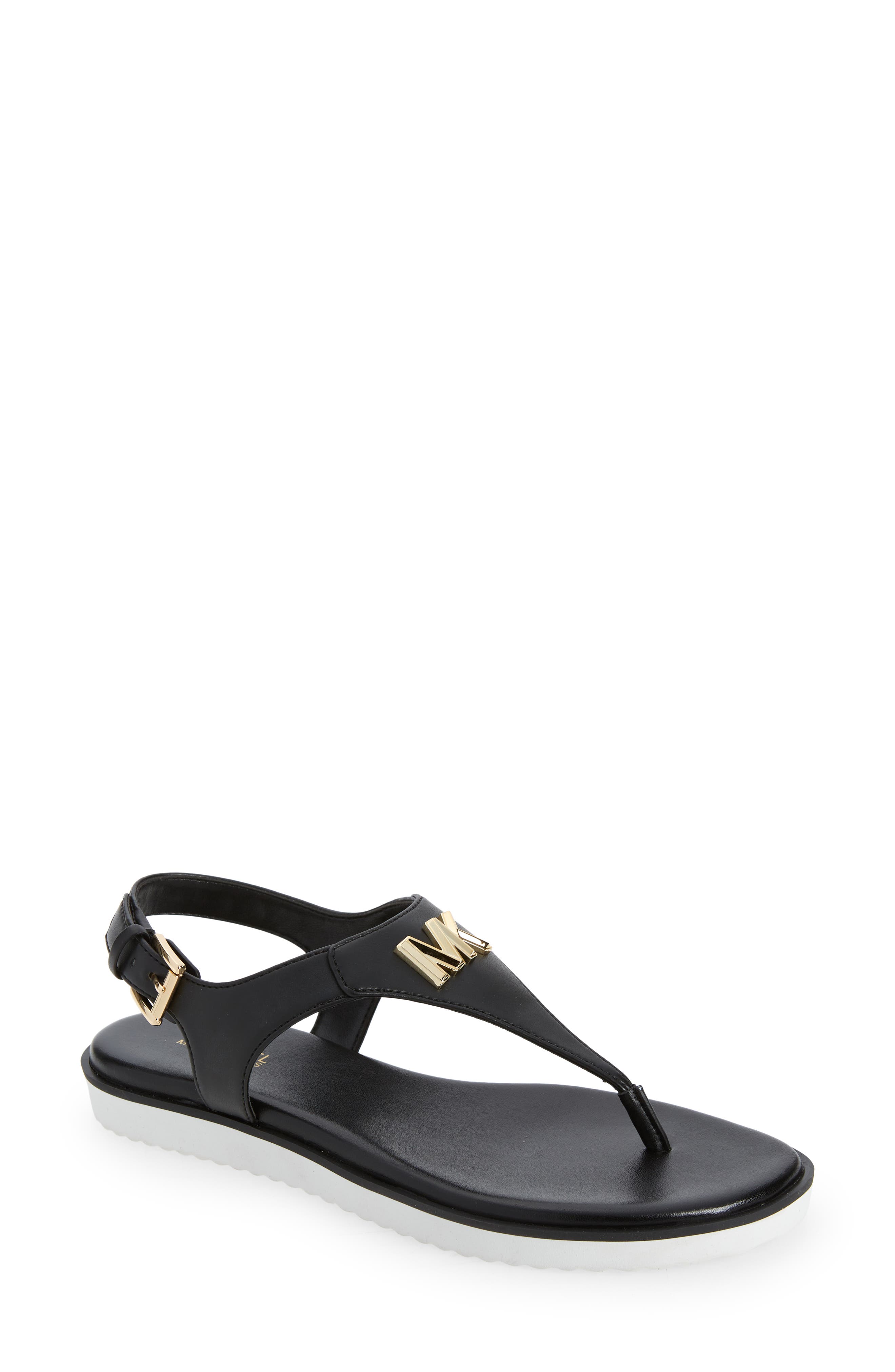 nordstrom black sandals flat