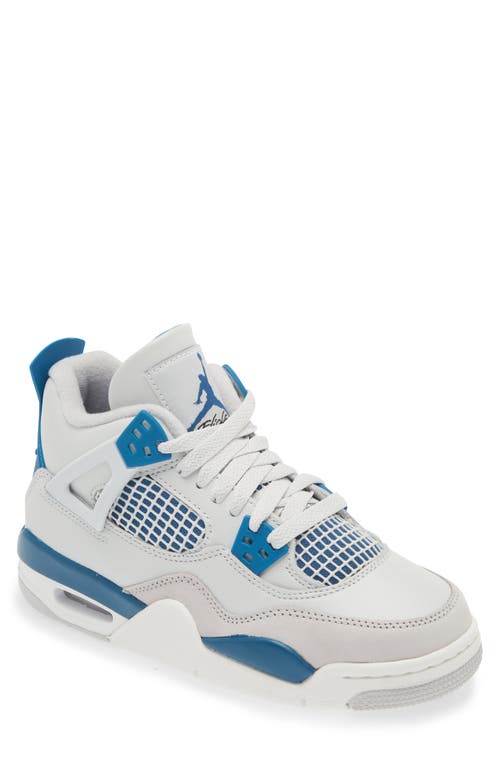 Jordan Air  4 Retro Basketball Sneaker In Off White/blue/grey