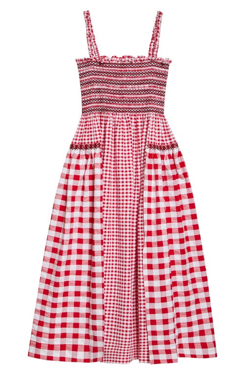 Shop Molly Goddard Jacob Smocked Gingham Sundress In Red