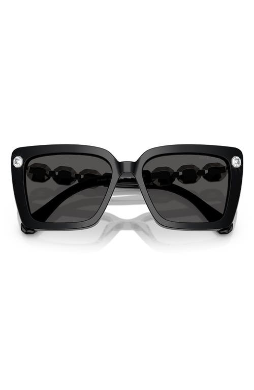 Swarovski 55mm Square Sunglasses In Black