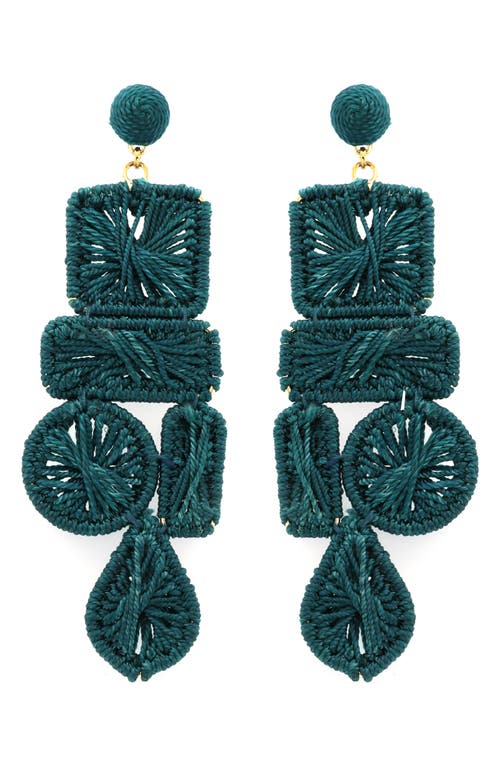 Panacea Thread Shapes Drop Earrings in Green 