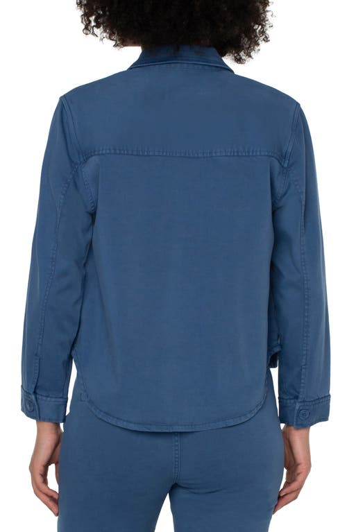 Liverpool Cotton Blend Shirt Jacket In Queen Blue