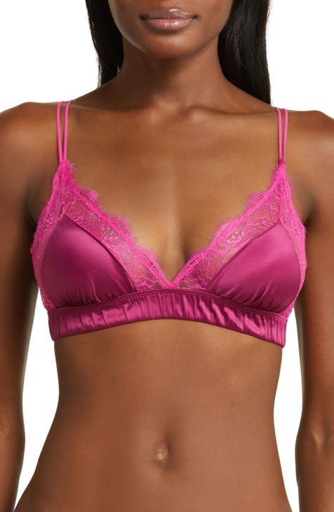 LOVE Stories Love Lace-trimmed Stretch-satin Soft-cup Triangle Bra - Green  - ShopStyle