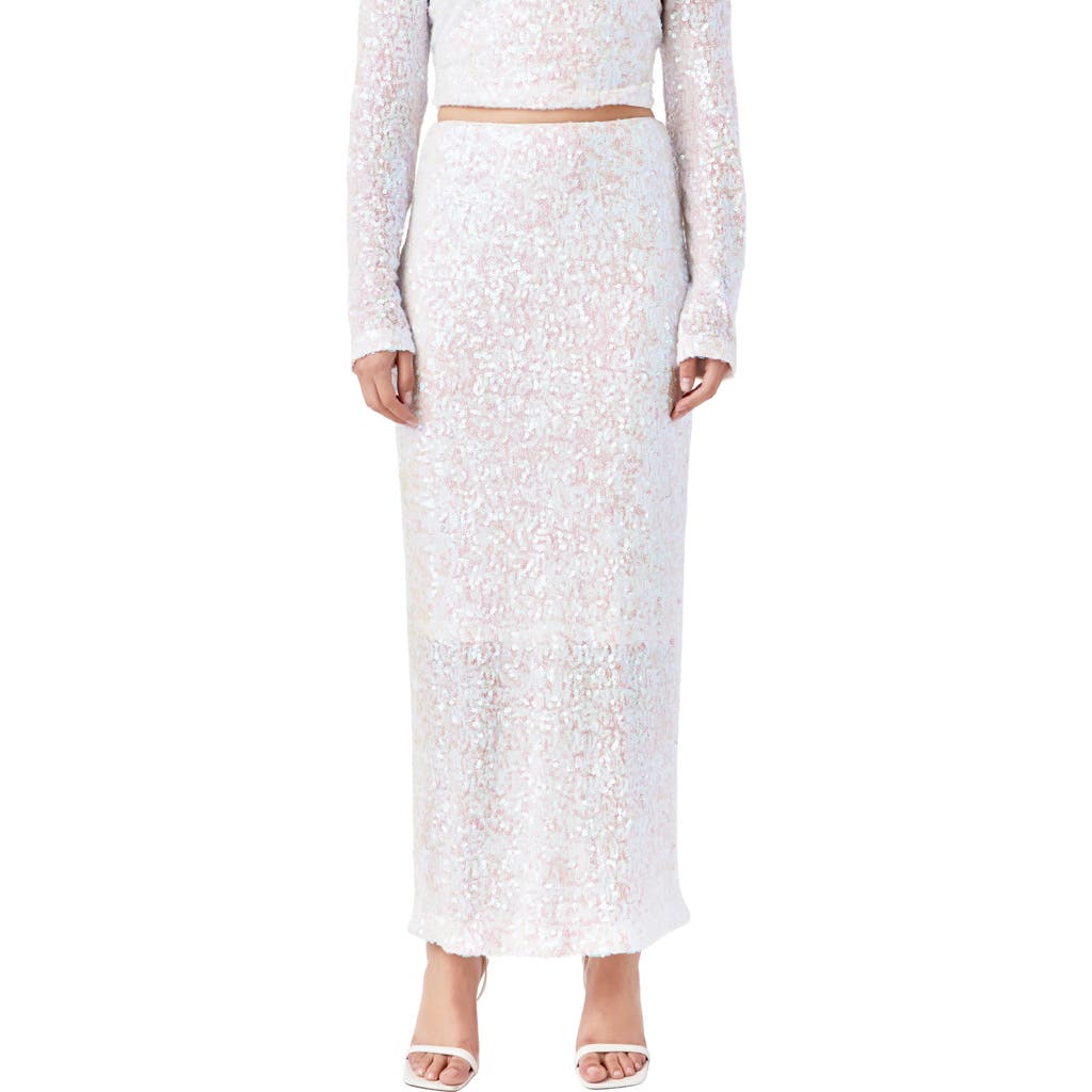 Shop Endless Rose Sequin Midi Skirt In Pink Lemonade