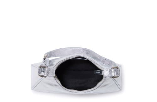 Shop Joanna Maxham Prism Hobo In Silver Pebbled