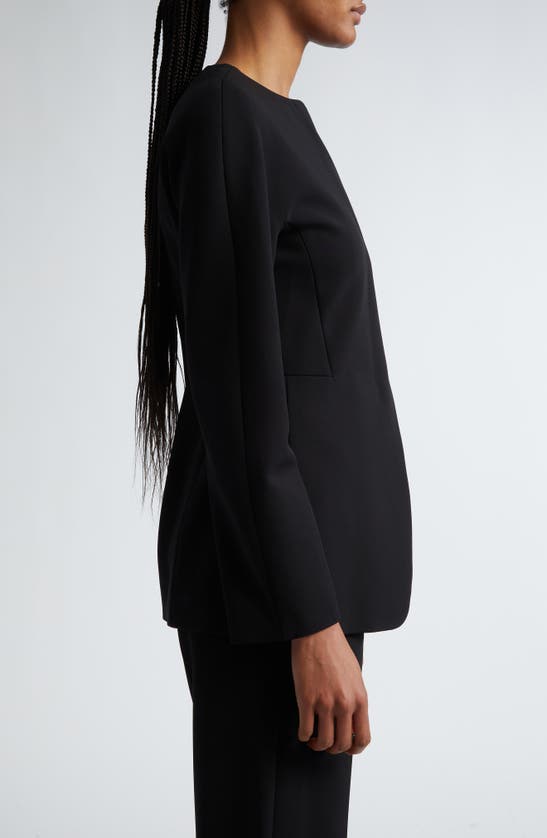 Shop Max Mara Girone Collarless Jersey Jacket In Black