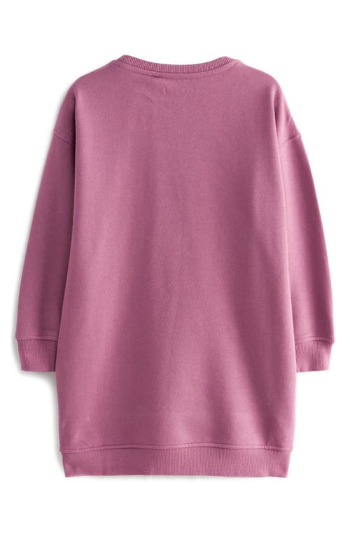 Shop Next Kids' Butterfly Long Sleeve Cotton Blend Sweatshirt Tunic In Purple