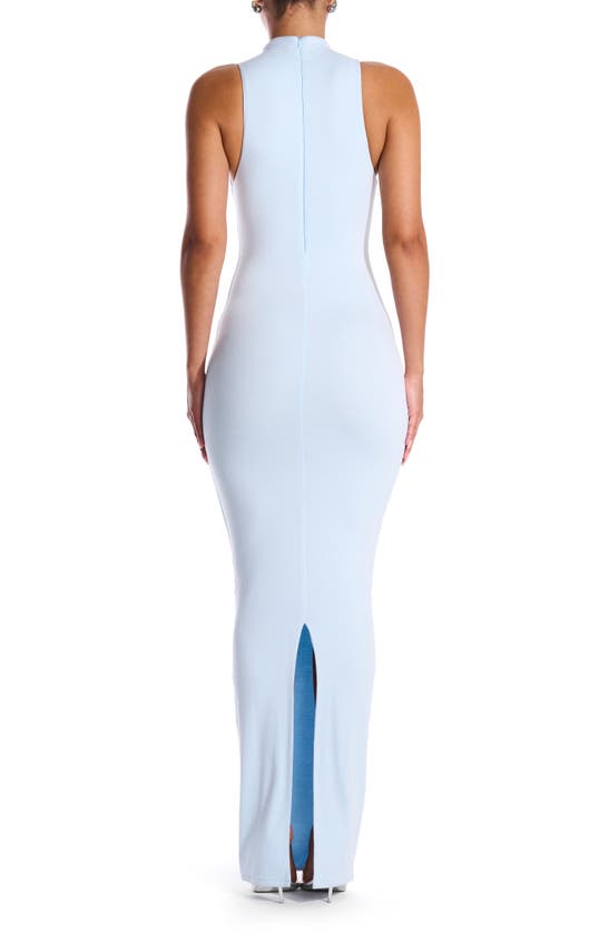 Shop Naked Wardrobe Funnel Neck Body-con Dress In Light Blue