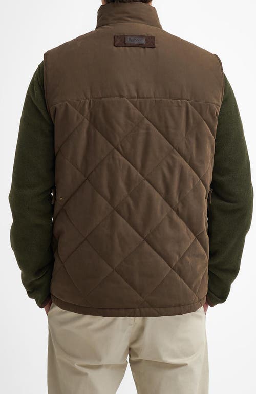 Shop Barbour Elter Quilted Gilet Vest In Dark Olive