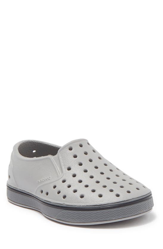 Native Shoes Kids' Miles Slip-on Sneaker In Pigeon Grey/ Grey/ Jiffy