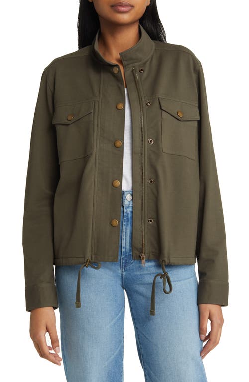 caslon(r) Stretch Organic Cotton Soft Jacket in Olive Sarma