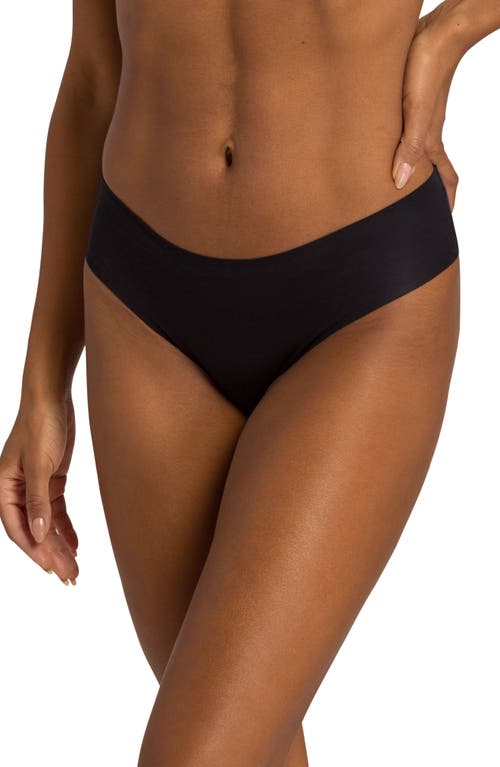 Invisible Stretch Cotton Hipster Panties in Black