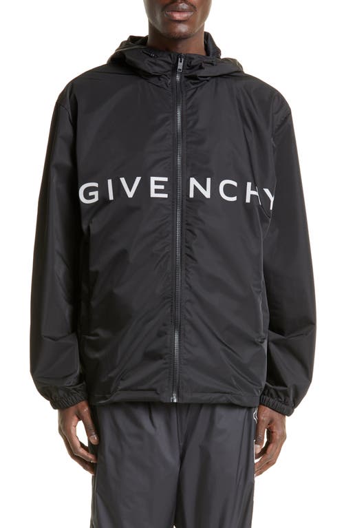 Givenchy Logo Hooded Windbreaker Black at Nordstrom, Us