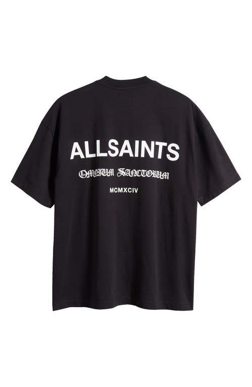 Shop Allsaints Sanctum Cotton Graphic T-shirt In Jet Black