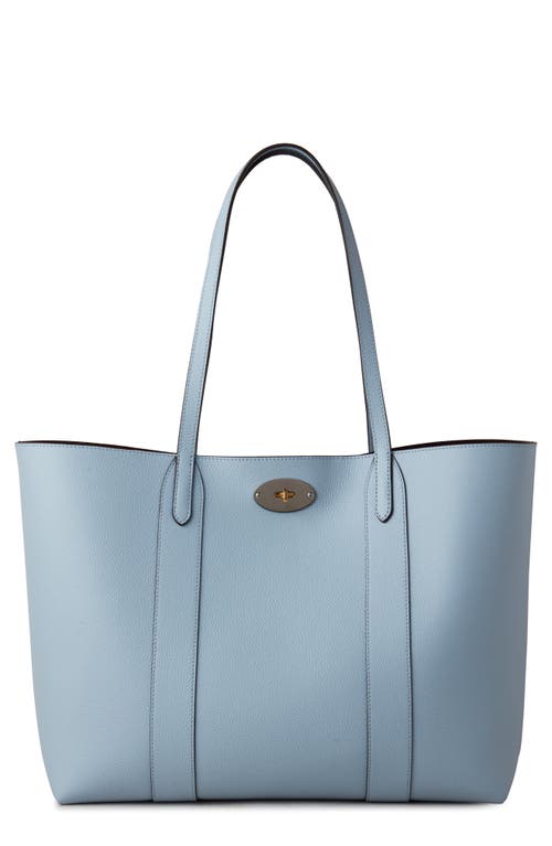 Mulberry Bayswater Leather Tote in Poplin Blue- Dark Oxblood at Nordstrom