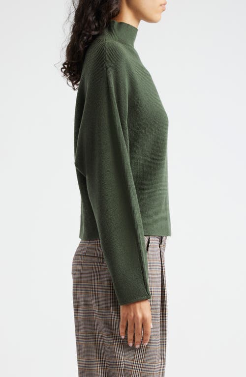 Shop Ramy Brook Cassidy Mock Neck Wool Sweater In Dark Sage