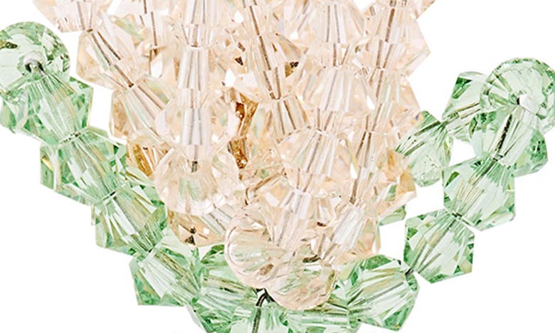 Shop Simone Rocha Crystal Bead Flower Ear Cuff In Mint