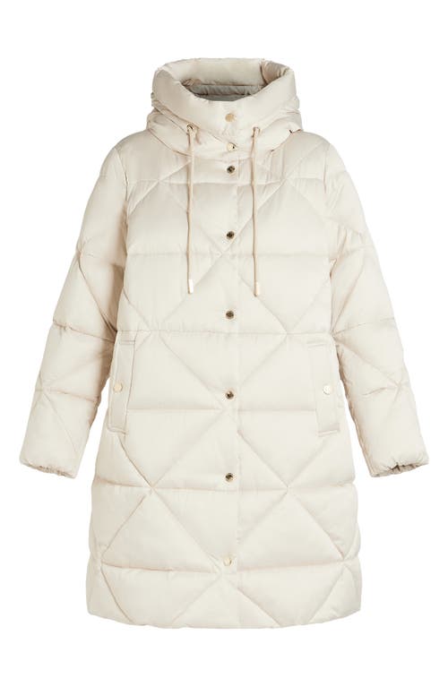 Shop Marina Rinaldi Kirsch Hooded Quilted Coat In Ivory