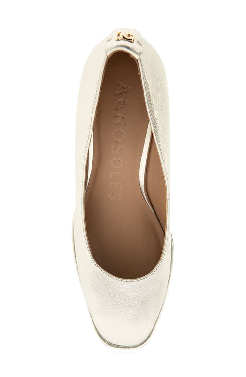 Shop Aerosoles Aurora Wedge Pump In Soft Gold Leather