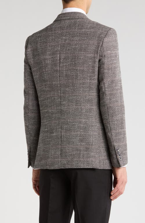 Tahari Slim Fit Textured Plaid Blazer In Grey