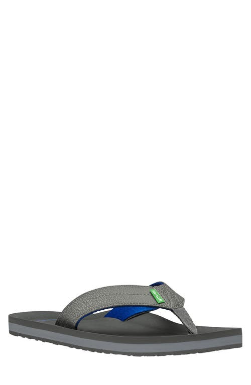 Sanuk Burm Flip Flop In Grey/light Grey