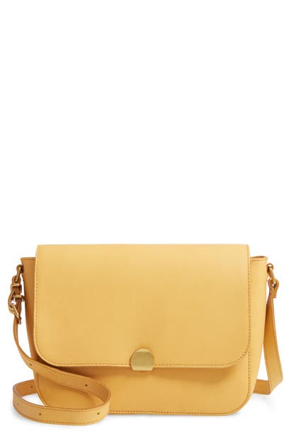Madewell The Abroad Leather Shoulder Bag In Nectar Gold