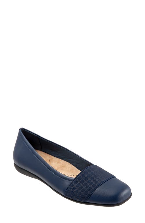 Trotters Samantha Flat Navy Faux Leather at Nordstrom,