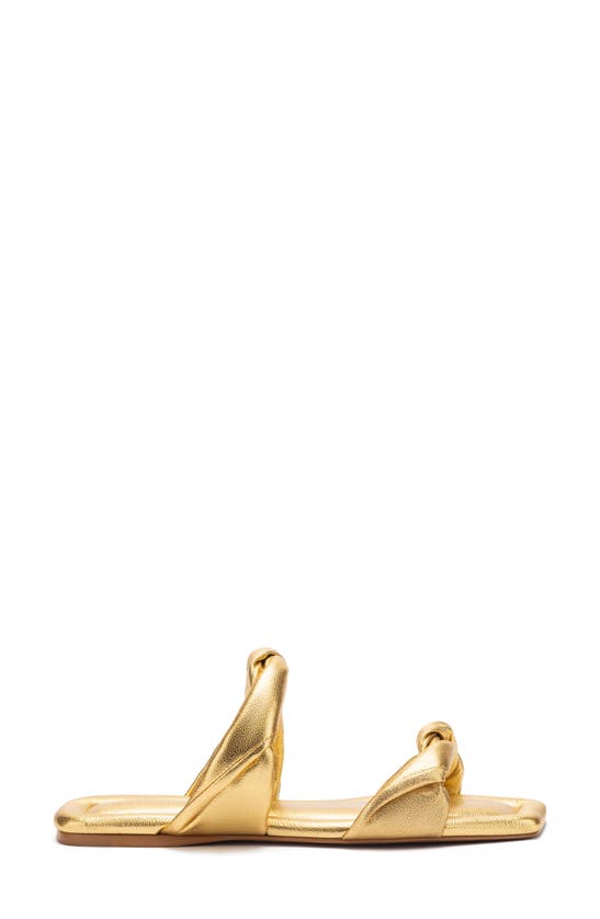 Mercedes Castillo Frida Slide Sandal In Gold Lamb | ModeSens