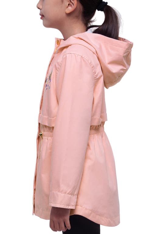 Rokka&rolla Kids' Lightweight Rain Jacket Trench Coat In Peach