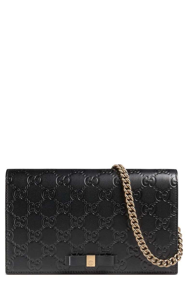 Gucci Signature Leather Wallet on a Chain | Nordstrom