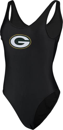 G-III 4HER BY CARL BANKS Women's G-III 4Her by Carl Banks Black Green Bay  Packers Making Waves One-Piece Swimsuit