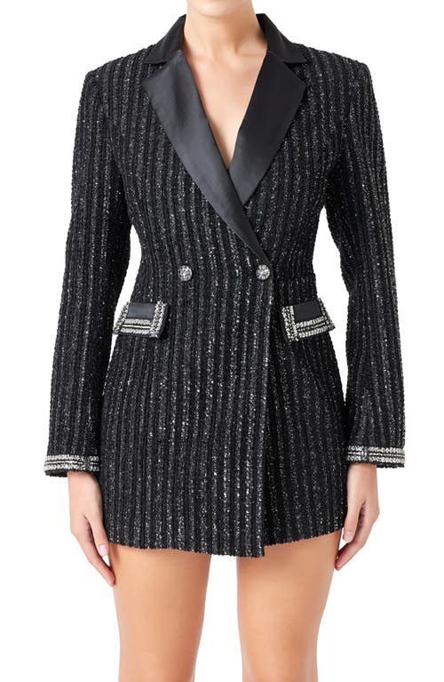 Shop Endless Rose Embellished Blazer Romper In Black