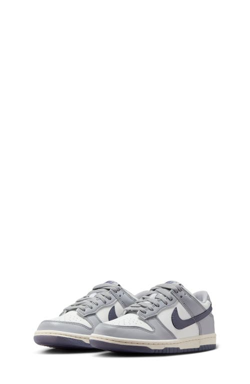Nike Kids' Dunk Low Basketball Sneaker In White/carbon/wolf Grey