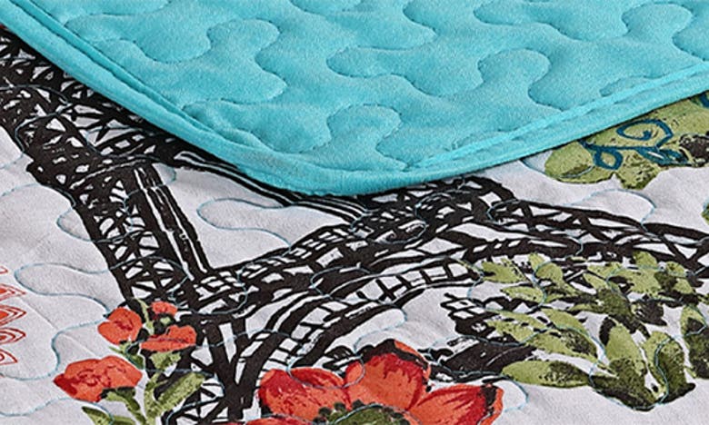 Vcny Home Eiffel Reversible Quilt Set In Blue