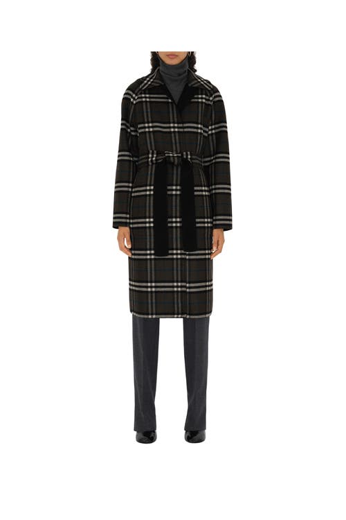 Burberry Mid-length Reversible Wool Car Coat In Black