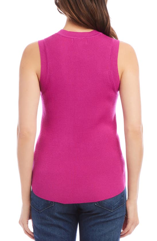 Shop Karen Kane Rib Sweater Tank In Dark Pink