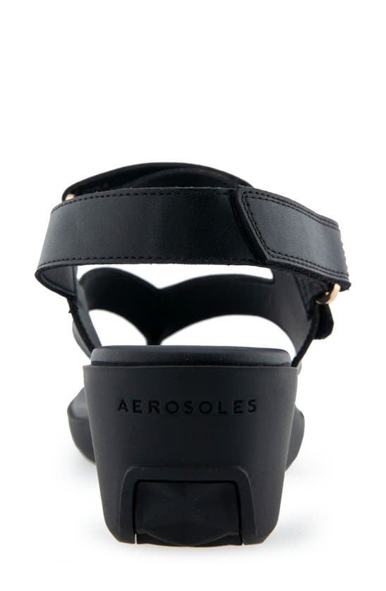 Shop Aerosoles Ilara Wedge Sandal In Black Pu