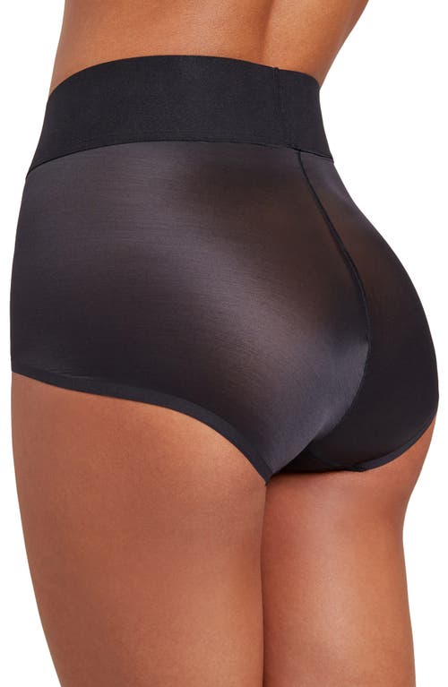 Shop Wolford Sheer Touch High Waist Control Panties In Black