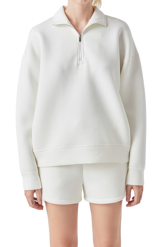 Shop Grey Lab Scuba Quarter Zip Pullover In Off White