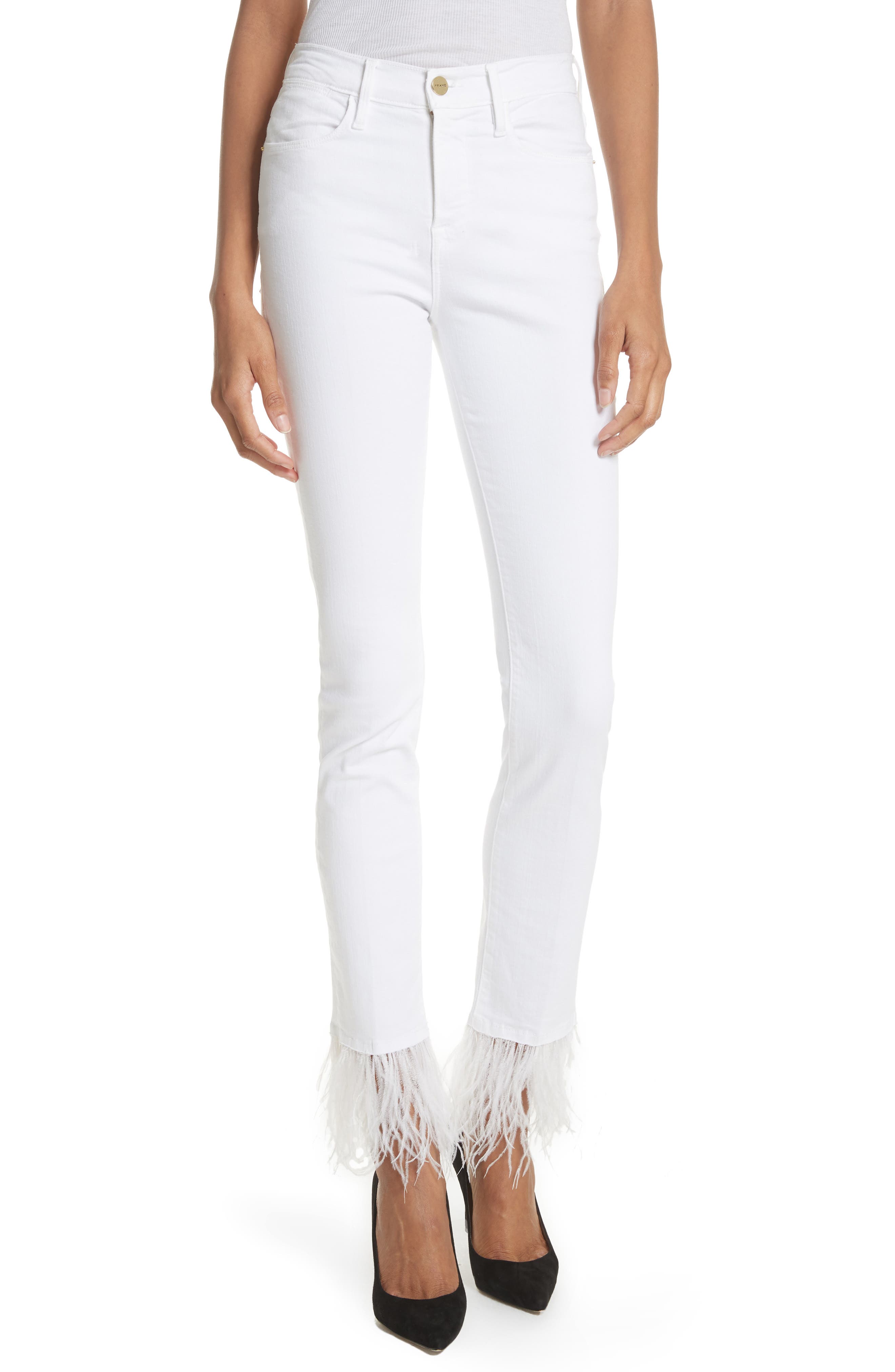 frame feather jeans