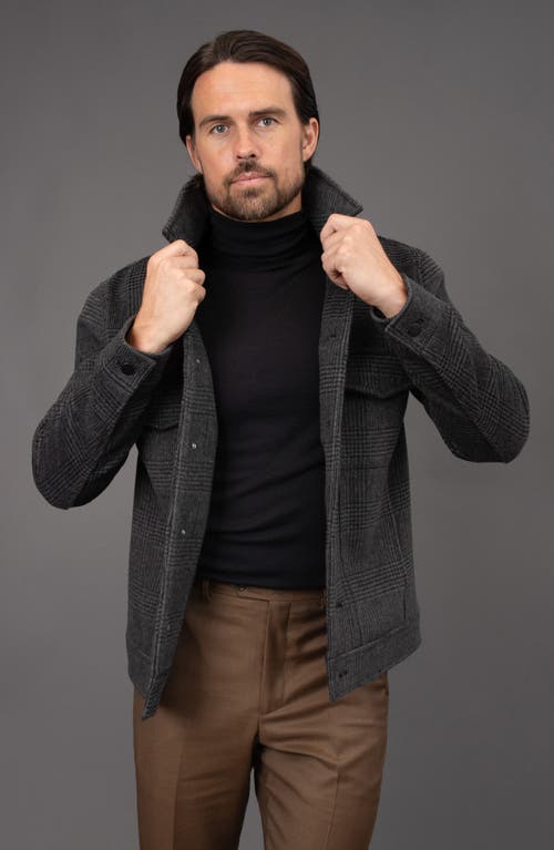 Bagatelle Double Faced Jacket In Charcoal Houndstooth