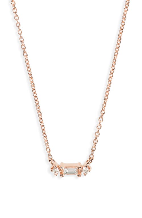 Sadie Diamond Pendant Necklace in Rose Gold