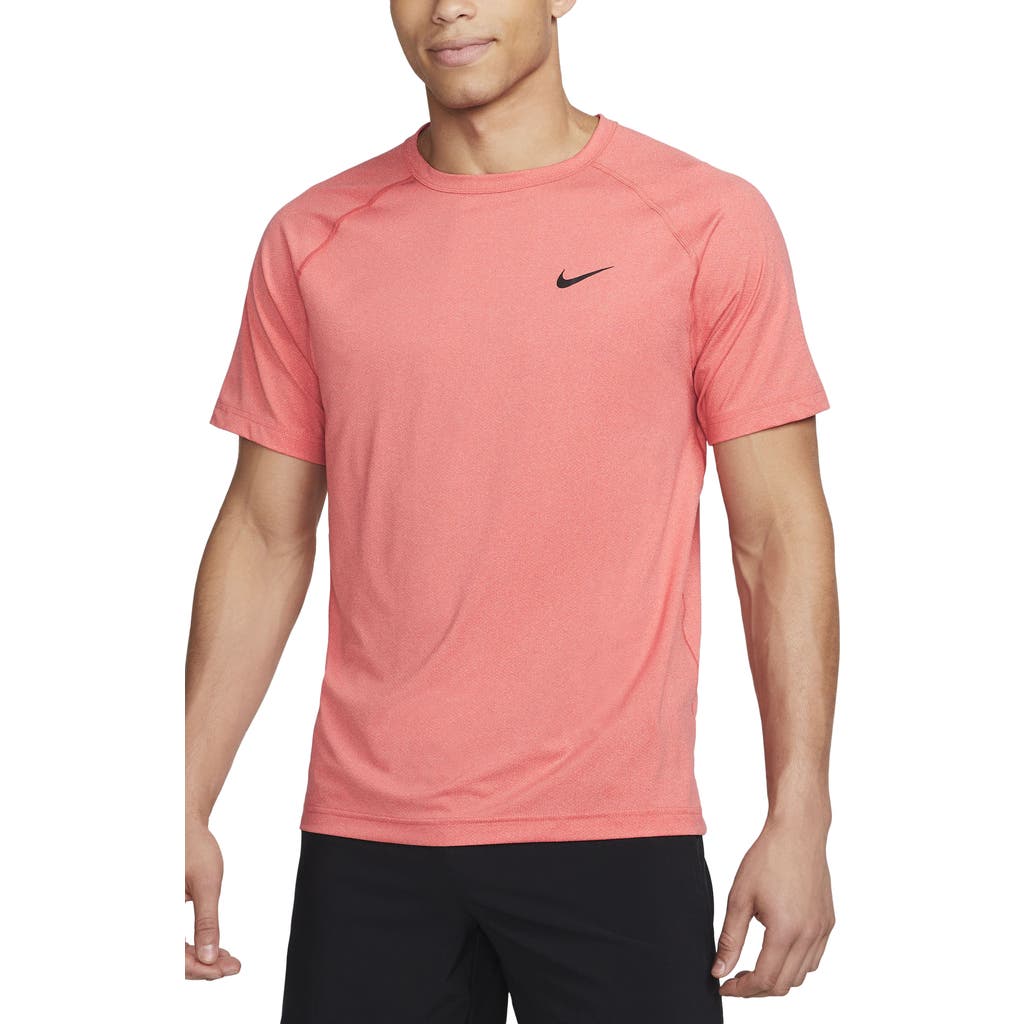 Nike Men's Ready Dri-fit Short-sleeve Fitness Top In Red/heather/black