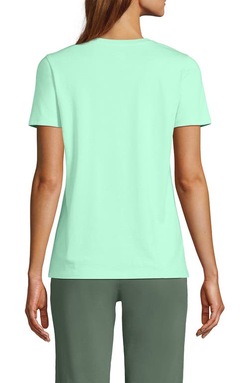 Shop Lands' End Relaxed Supima Cotton Crew Neck T-shirt In Spring Green