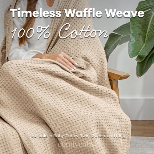 Comfy Cubs Adult Waffle Blanket In Sand