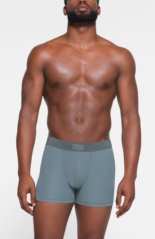 Shop Skims 3-inch Cotton & Modal Blend Boxer Briefs In Kyanite